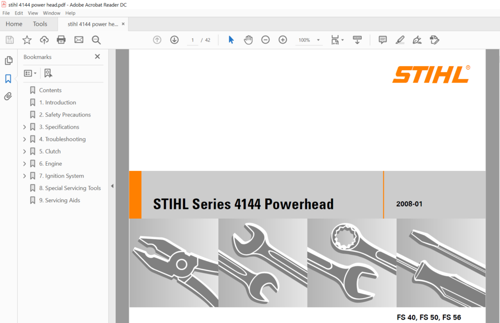 Stihl Fs40 Fs50 Fs56 Fc56 Km56 Service Manuals - Pdf Download 