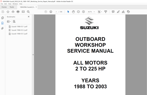 Suzuki Dt 30 Owners Manual