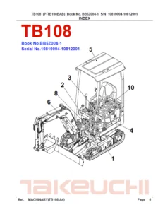 Takeuchi Tb108 Parts Book (1) - PDF Download