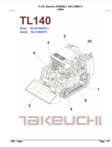 Takeuchi Tl140 Sn 21400011 up Parts Manual - PDF Download