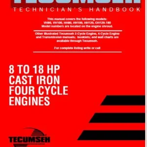 Tecumseh VH80, VH100, HH80, HH100, HH120, OH120 180 4 Cycle Engine Shop Manual - PDF DOWNLOAD