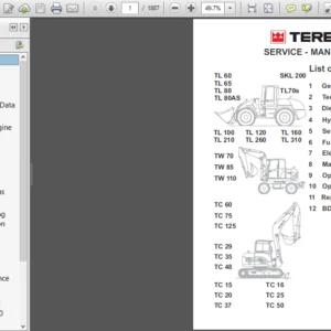 Terex Tw Series Workshop Service Repair Manual - PDF DOWNLOAD