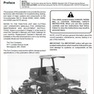 Toro Groundsmaster 580 d Mower Service Repair Workshop Manual - PDF DOWNLOAD