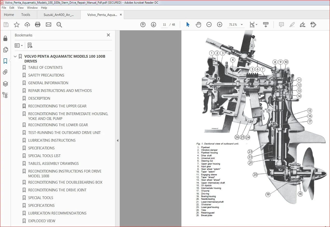 Volvo Penta Aquamatic Models 100 100b Stern Drive Repair Manual - PDF DOWNLOAD - Image 2