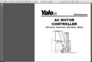 Yale B883 Esc030ac Esc035ac Esc040ac Lift Truck Service Repair Manual - PDF Download
