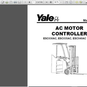 Yale B883 Esc030ac Esc035ac Esc040ac Lift Truck Service Repair Manual - PDF Download