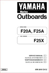 Yamaha 20hp 25hp 4 Stroke Outboard Motor Shop Manual 1996-2006 - PDF DOWNLOAD