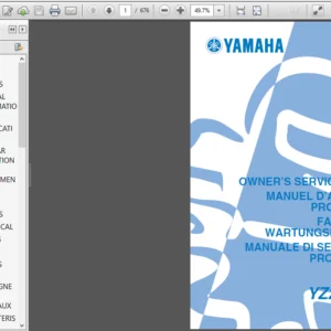 Yamaha Yz250f Full Service Repair Manual 2007-2008  - PDF Download
