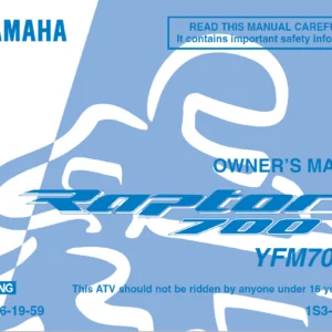 Yamaha Yfm700rv raptor Owners Manual 2006 - PDF Download