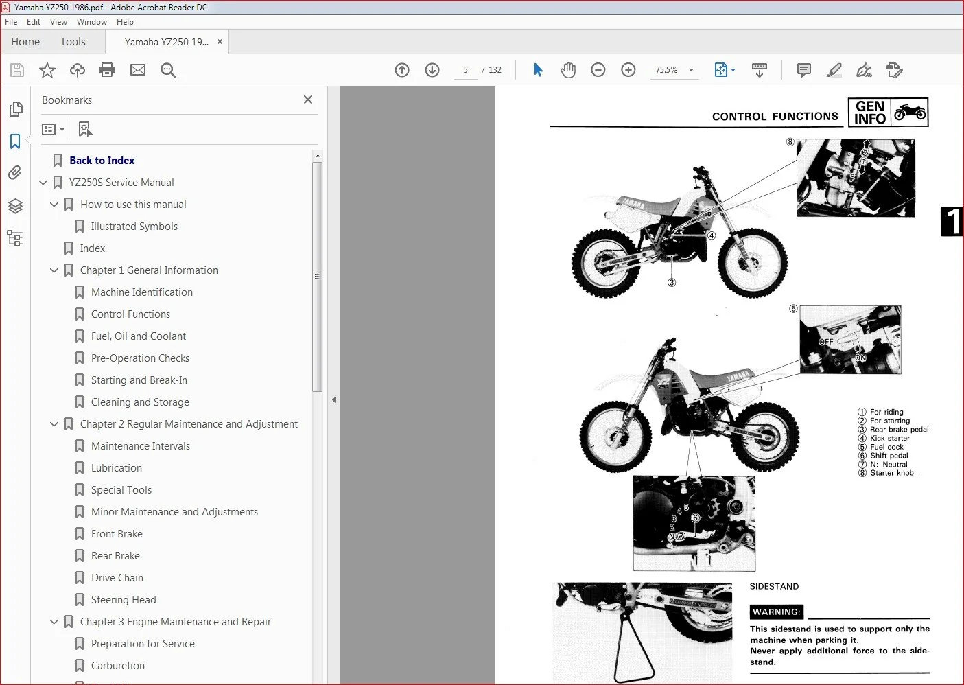Yamaha Yz250 Yz 250 1986 86 Service Repair Workshop Manual - PDF DOWNLOAD - Image 5