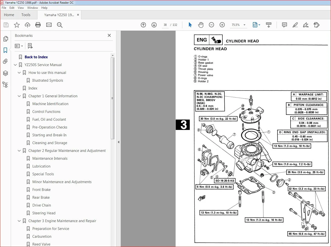 Yamaha Yz250 Yz 250 1986 86 Service Repair Workshop Manual - PDF DOWNLOAD - Image 3