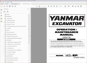 Yanmar Vio70 Ep Excavator Operation Maintenance Manual Download