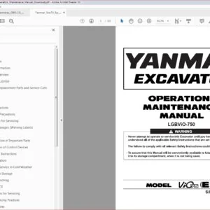 Yanmar Vio70 Ep Excavator Operation Maintenance Manual Download