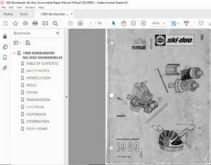 Bombardier 1989  Ski-Doo Snowmobile Service Repair Manual - PDF Download