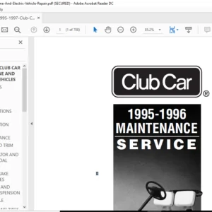 1995-1997 Club Car Ds  Golf Cars Gasoline And Electric Vehicle Maintenance & Service Manual - PDF Download