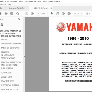 1996-2010 Yamaha 50 60 70 75 80 90hp 2 stroke Outboard  Service Repair Manual - PDF Download