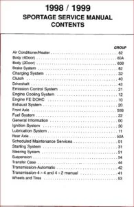 1998 - 1999 Kia Sportage Service Manual - DOWNLOAD