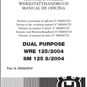 2004 Husqvarna Husky Wre 125 Sms 125s Workshop Manual - DOWNLOAD