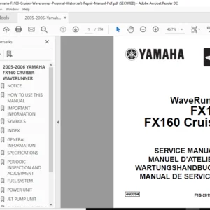 2005-2006 Yamaha Fx160 Cruiser Waverunner Personal Watercraft Service Repair Manual - PDF Download