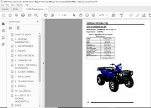 2008 Polaris Sportsman 500 All Service Repair Workshop Manual - PDF Download