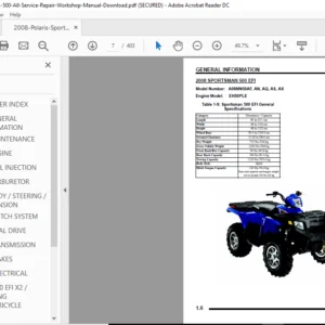2008 Polaris Sportsman 500 All Service Repair Workshop Manual - PDF Download