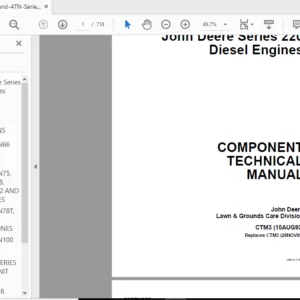 JOHN DEERE COMPONENT TECHNICAL MANUAL 3TN & 4TN SERIES YANMAR DIESEL ENGINES - PDF Download