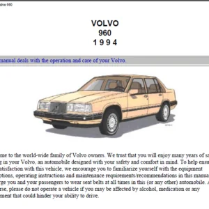 94 Volvo 960 1994 Owners Manual - PDF DOWNLOAD