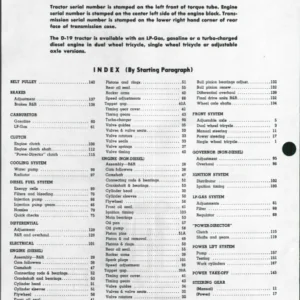 Allis Chalmers D19 D-19 Diesel Tractor Complete Service Repair Shop Manual PDF MANUAL
