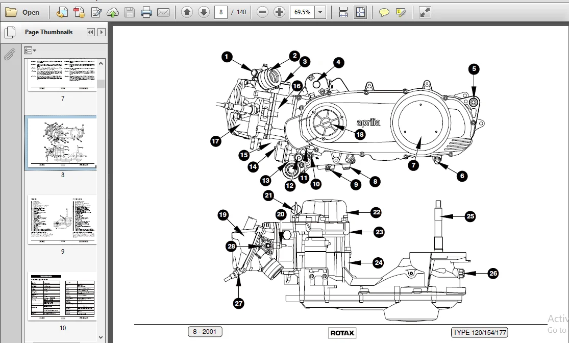 Aprilia Rotax Engine Type 120 154 177 2001 Workshop Service Repair Manual - Download - Image 3