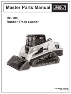 Asv Posi track Rc 100 Track Loader Master Parts Manual - DOWNLOAD
