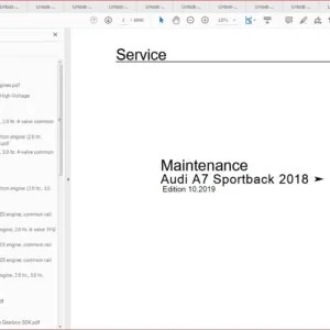 Audi A7  2018 - 2020  Complete Service Repair Workshop Manual - Download