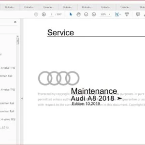 Audi A8  2018 - 2020 Complete  Service Repair Workshop Manual - Download