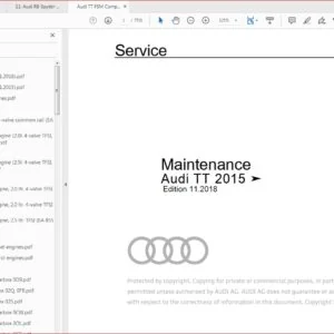 Audi TT 2015-2020 Complete Service Repair Workshop Manual - Download