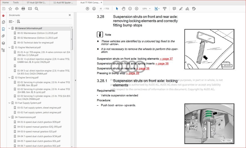 Audi TT 2015-2020 Complete Service Repair Workshop Manual - Download