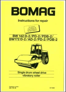 Bomag Bw142d 2 And Bw172d 2 Instruction For Repair Shop Manual - DOWNLOAD