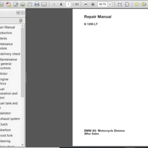 BMW K1200LT Service Repair Workshop Manual - Download