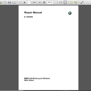BMW K1200RS  Complete Service Repair Workshop Manual - DOWNLOAD