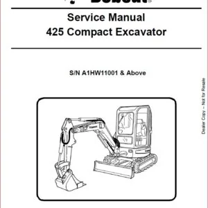 BOBCAT 425 COMPACT EXCAVATOR SERVICE REPAIR WORKSHOP MANUAL - DOWNLOAD
