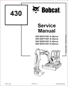 BOBCAT 430 EXCAVATOR SERVICE REPAIR WORKSHOP MANUAL - DOWNLOAD