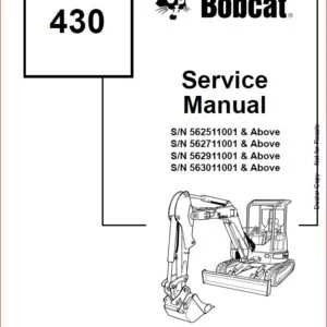 BOBCAT 430 EXCAVATOR SERVICE REPAIR WORKSHOP MANUAL - DOWNLOAD