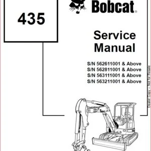 BOBCAT 435 EXCAVATOR SERVICE REPAIR WORKSHOP MANUAL DOWNLOAD