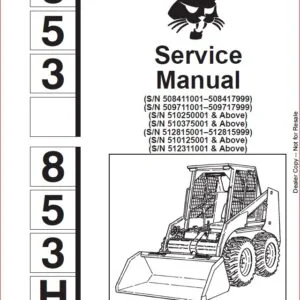 BOBCAT 853 853H LOADER SERVICE REPAIR WORKSHOP MANUAL - DOWNLOAD