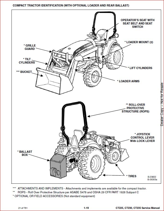 BOBCAT CT225,CT230,CT235 COMPACT TRACTOR SERVICE REPAIR WORKSHOP MANUAL