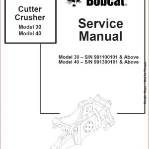 BOBCAT CUTTER CRUSHER SERVICE REPAIR WORKSHOP MANUAL - PDF DOWNLOAD