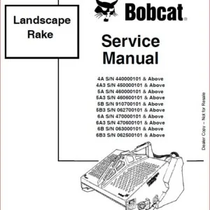 BOBCAT LANDSCAPE RAKE SERVICE REPAIR WORKSHOP MANUAL - PDF DOWNLOAD