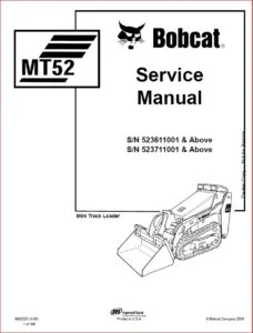 BOBCAT MT52 MINI TRACK LOADER SERVICE REPAIR WORKSHOP MANUAL - PDF DOWNLOAD