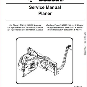 BOBCAT PLANER SERVICE REPAIR WORKSHOP MANUAL -  PDF DOWNLOAD