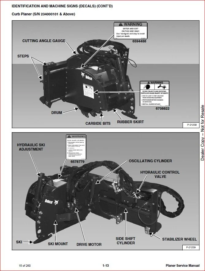 BOBCAT PLANER SERVICE REPAIR WORKSHOP MANUAL - PDF DOWNLOAD - Image 5