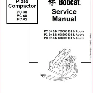 BOBCAT PLATE COMPACTOR SERVICE REPAIR WORKSHOP MANUAL  - PDF DOWNLOAD