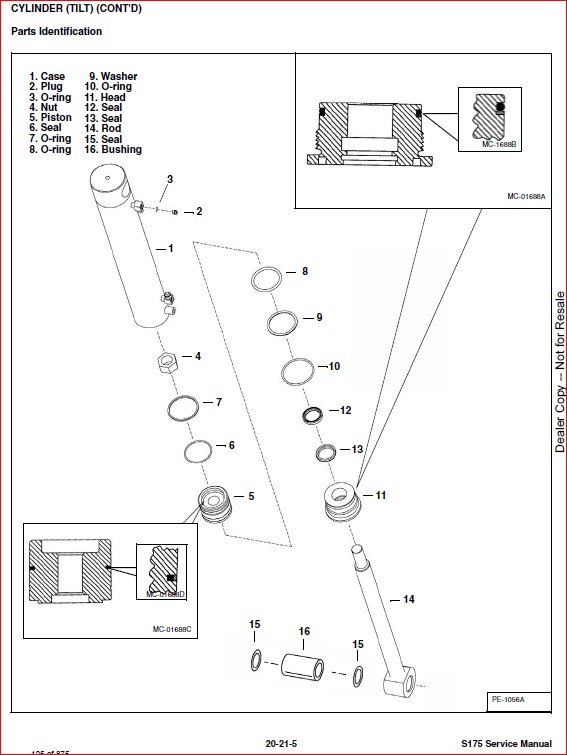 BOBCAT S175 SKID-STEER LOADER SERVICE REPAIR WORKSHOP MANUAL - PDF